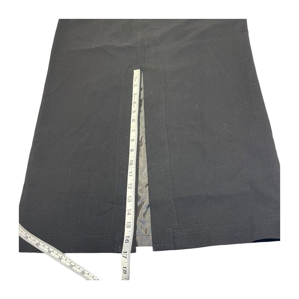 Josephine Chaus A-Line Skirt Women's 12 Black Lined Polyester Stretch Back Slit - Picture 4 of 7